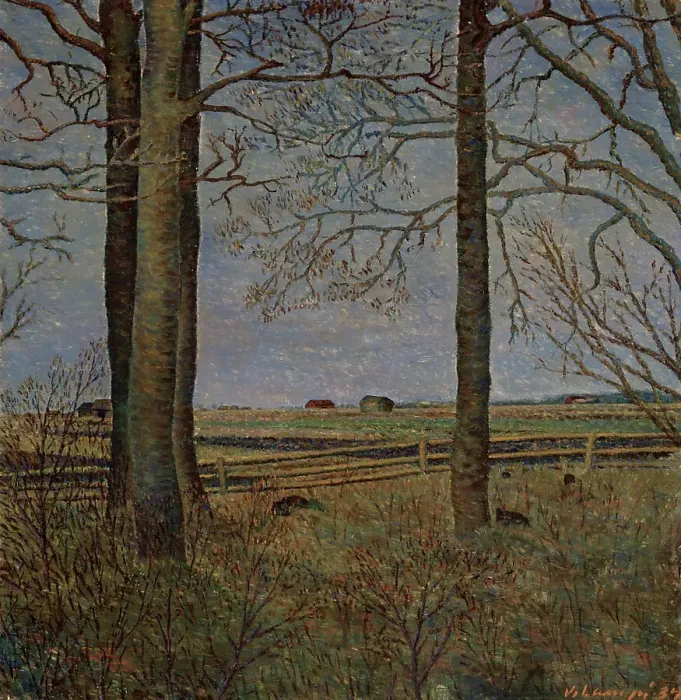 Framed Print : A Village Picture, 1934. Creator: Vilho Lampi Framed Print : A Village Picture, 1934. Creator: Vilho Lampi
