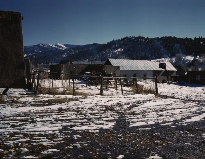Framed Print : Village of Placita near Penasco, Taos Co. New Mexico, 1943. Creator: John Collier Framed Print : Village of Placita near Penasco, Taos Co. New Mexico, 1943. Creator: John Collier