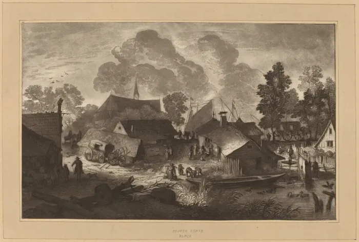 Framed Print : Village with Pond, c. 1782. Creator: Cornelis Brouwer Framed Print : Village with Pond, c. 1782. Creator: Cornelis Brouwer