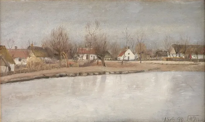 Framed Print : The Village Pond at Ring, Zealand, 1890. Creator: Laurits Andersen Ring Framed Print : The Village Pond at Ring, Zealand, 1890. Creator: Laurits Andersen Ring