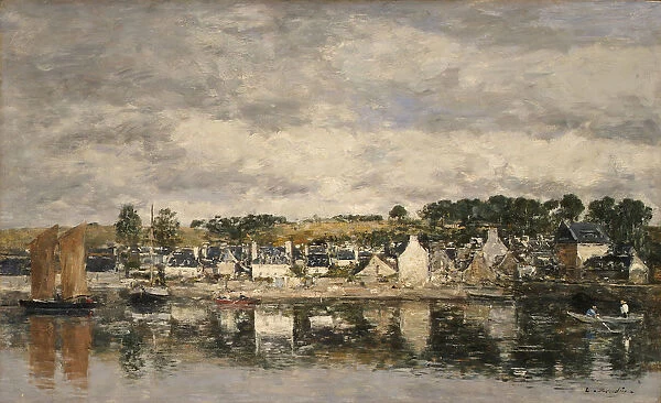 Village by a River, probably 1867. Creator: Eugene Louis Boudin