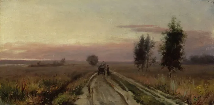 Framed Print : Village Road. Creator: Isaak Levitan Framed Print : Village Road. Creator: Isaak Levitan