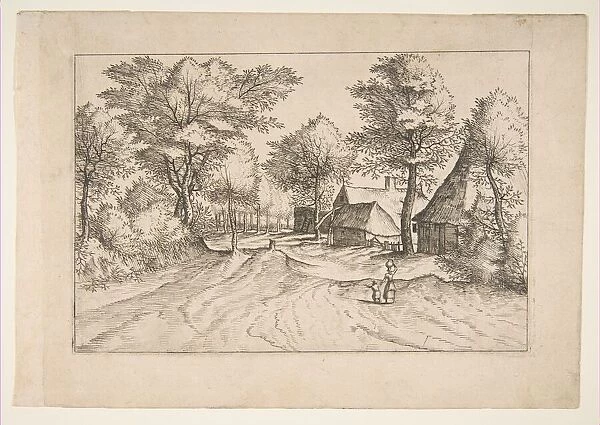 Village Road with a Farm and Sheds, from the series, The Small Landscapes (Multifariaru