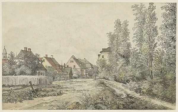 Village road with houses (in Germany?), 1811. Creator: Henry Edridge
