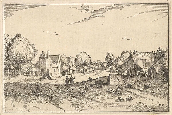 Village Road, plate 20 from Regiunculae et Villae Aliquot Ducatus Brabantiae, ca. 1610