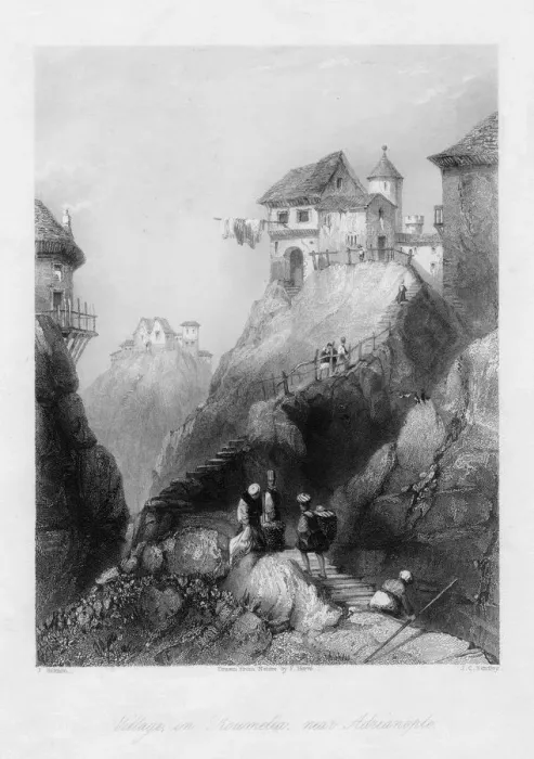 Framed Print : A village in Roumelia, near Adrianople. Artist: JC Bentley Framed Print : A village in Roumelia, near Adrianople. Artist: JC Bentley