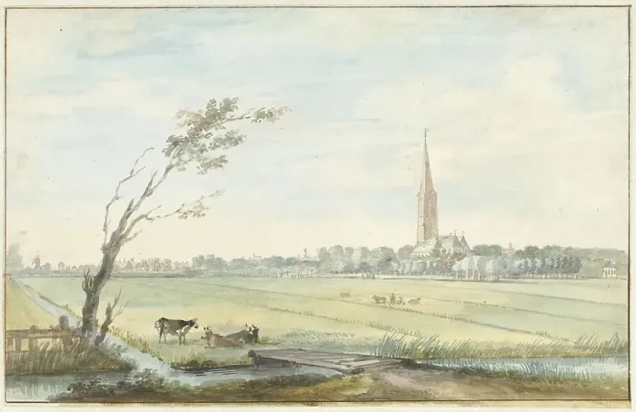 Framed Print : The village of s-Gravezande, 1745. Creator: Aert Schouman Framed Print : The village of s-Gravezande, 1745. Creator: Aert Schouman