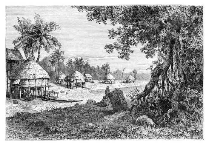 Framed Print : The village of Sawi, Car-Nicobar, Nicobar Islands, India, 1895 Framed Print : The village of Sawi, Car-Nicobar, Nicobar Islands, India, 1895