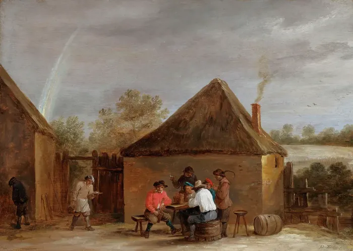 Framed Print : Village Scene, about 1640. Creator: David Teniers II Framed Print : Village Scene, about 1640. Creator: David Teniers II