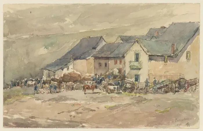 Framed Print : Village scene in Laroche, 1888. Creator: Carel Nicolaas Storm Framed Print : Village scene in Laroche, 1888. Creator: Carel Nicolaas Storm