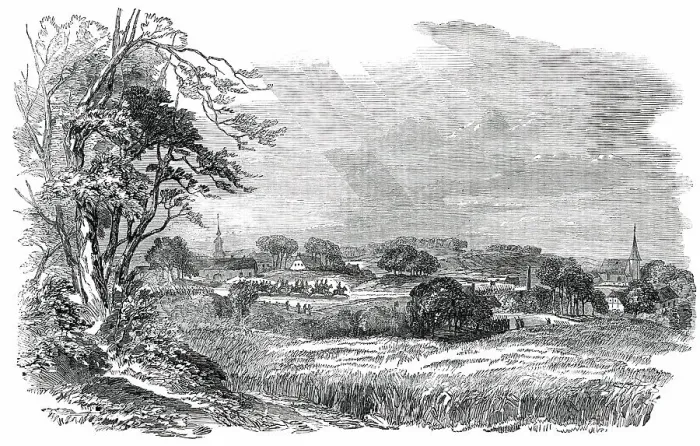 Framed Print : The Village of Schestedt, on the Road from Schleswig to Osterade, 1850. Creator: Unknown Framed Print : The Village of Schestedt, on the Road from Schleswig to Osterade, 1850. Creator: Unknown