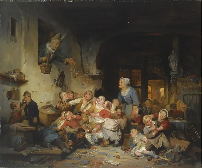 Framed Print : The Village School. Artist: Braekeleer, Ferdinand de, the Elder (1792-1883) Framed Print : The Village School. Artist: Braekeleer, Ferdinand de, the Elder (1792-1883)
