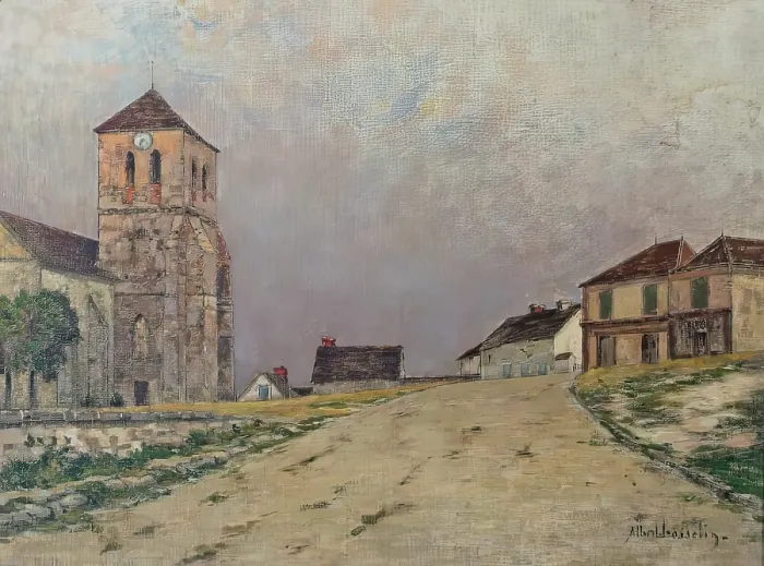 Framed Print : Village de Seine-et-Marne, c1890-1930. Creator: Ferdinand Jules Albert Gosselin Framed Print : Village de Seine-et-Marne, c1890-1930. Creator: Ferdinand Jules Albert Gosselin