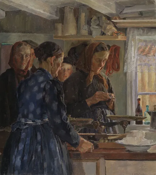 Framed Print : The Village Shop, 1896. Creator: Carl Wilhelmson Framed Print : The Village Shop, 1896. Creator: Carl Wilhelmson
