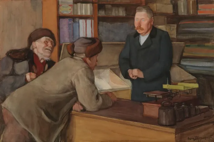 Framed Print : The Village Shop, 1905. Creator: Eero Jarnefelt Framed Print : The Village Shop, 1905. Creator: Eero Jarnefelt