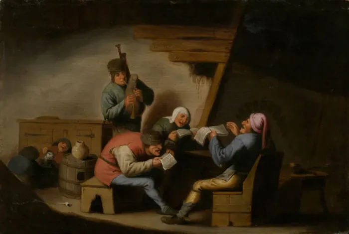 Framed Print : The village singers. Artist: Ostade, Adriaen Jansz, van (1610-1685) Framed Print : The village singers. Artist: Ostade, Adriaen Jansz, van (1610-1685)