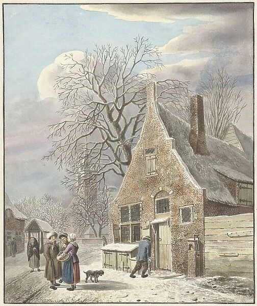 Village under snow, 1773-1823. Creator: Johannes Christiaan Janson