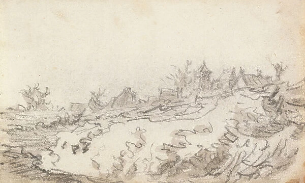 Village on Sunny Hillside, 1650-51. Creator: Jan van Goyen