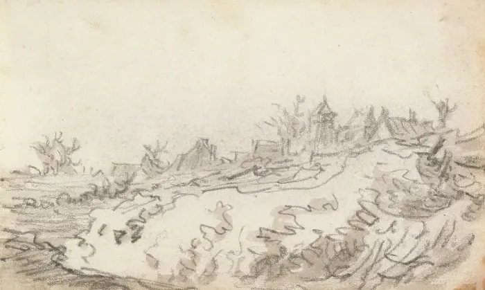 Framed Print : Village on Sunny Hillside, 1650-51. Creator: Jan van Goyen Framed Print : Village on Sunny Hillside, 1650-51. Creator: Jan van Goyen