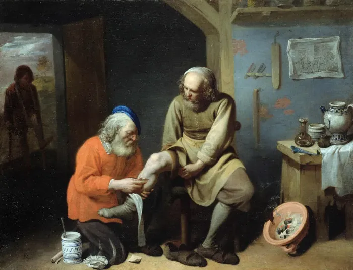 Framed Print : The Village Surgeon. Artist: Ryckaert (Rijckaert), David (1612-1661) Framed Print : The Village Surgeon. Artist: Ryckaert (Rijckaert), David (1612-1661)