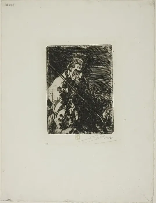Framed Print : Village Violinist, 1904. Creator: Anders Leonard Zorn Framed Print : Village Violinist, 1904. Creator: Anders Leonard Zorn