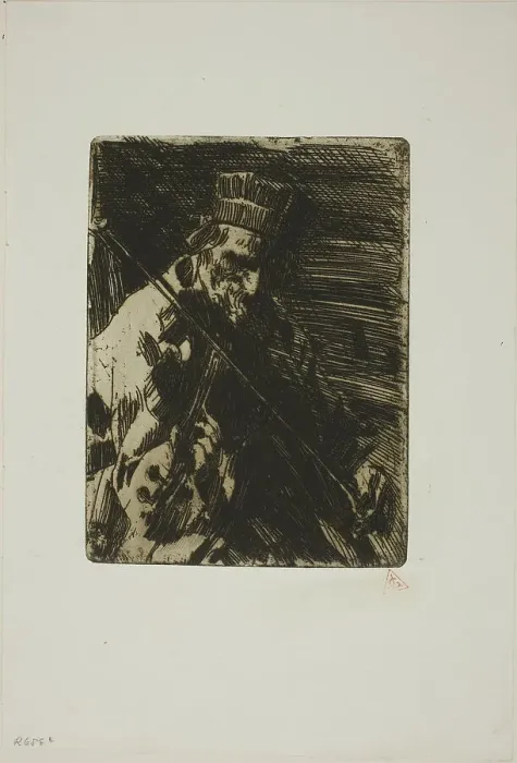 Framed Print : Village Violinist, 1904. Creator: Anders Leonard Zorn Framed Print : Village Violinist, 1904. Creator: Anders Leonard Zorn