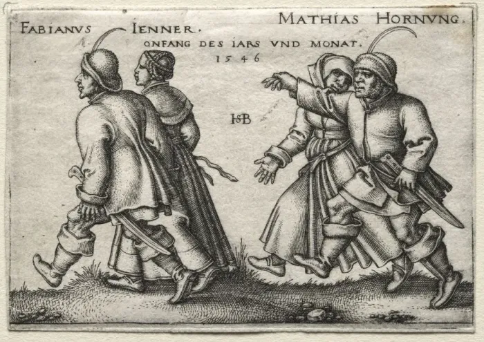 Framed Print : The Village Wedding: Fabianus Jenner / Mathias Hornung, 1546. Creator: Hans Sebald Beham (German Framed Print : The Village Wedding: Fabianus Jenner / Mathias Hornung, 1546. Creator: Hans Sebald Beham (German