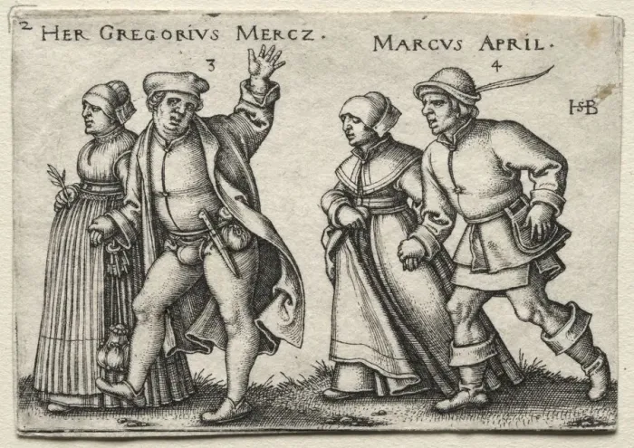 Framed Print : The Village Wedding: Her Gregorius Mercz / Marcus April, 1546. Creator: Hans Sebald Beham (German Framed Print : The Village Wedding: Her Gregorius Mercz / Marcus April, 1546. Creator: Hans Sebald Beham (German