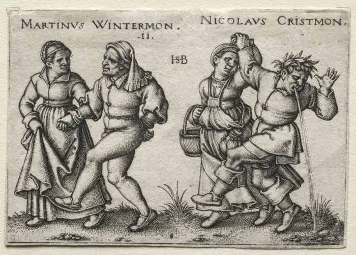 Framed Print : The Village Wedding: Martinus Wintermon / Nicolaus Cristmon, 1546. Creator: Hans Sebald Beham Framed Print : The Village Wedding: Martinus Wintermon / Nicolaus Cristmon, 1546. Creator: Hans Sebald Beham