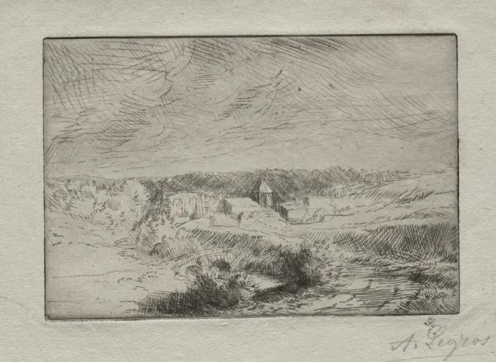 Framed Print : Village of Wimille, near Boulogne. Creator: Alphonse Legros (French, 1837-1911)