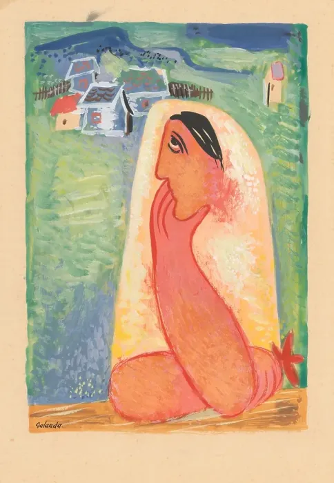 Framed Print : Village woman, 1937-1938. Creator: Mikulas Galanda Framed Print : Village woman, 1937-1938. Creator: Mikulas Galanda