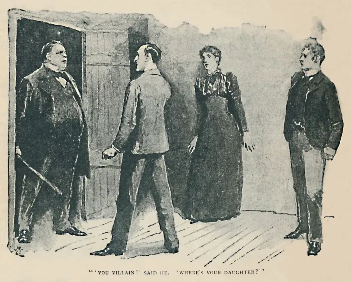 Framed Print : You Villain! Said He. Wheres My Daughter?, 1892. Artist: Sidney E Paget Framed Print : You Villain! Said He. Wheres My Daughter?, 1892. Artist: Sidney E Paget