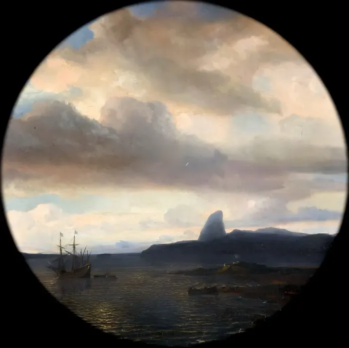 Framed Print : Villegagnon Entering the Bay of Rio de Janeiro on 10 November 1555. Artist: Gudin, Theodore (1802-1880) Framed Print : Villegagnon Entering the Bay of Rio de Janeiro on 10 November 1555. Artist: Gudin, Theodore (1802-1880)