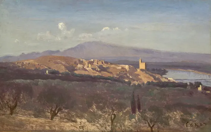 Framed Print : Villeneuve-les-Avignon, 1836. Creator: Jean-Baptiste-Camille Corot Framed Print : Villeneuve-les-Avignon, 1836. Creator: Jean-Baptiste-Camille Corot