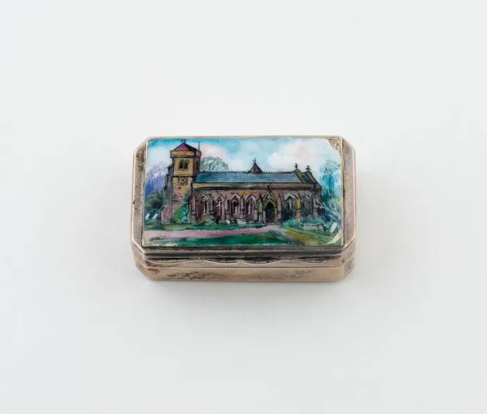 Framed Print : Vinaigrette with View of a Church, England, c. 1890. Creator: Unknown Framed Print : Vinaigrette with View of a Church, England, c. 1890. Creator: Unknown