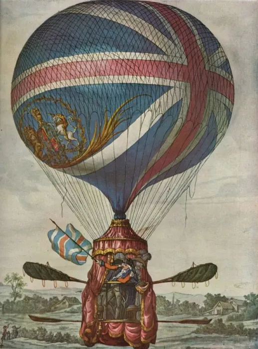 Framed Print : Vincent Lunardis Second Balloon: (May 3, 1785), 1937 Framed Print : Vincent Lunardis Second Balloon: (May 3, 1785), 1937