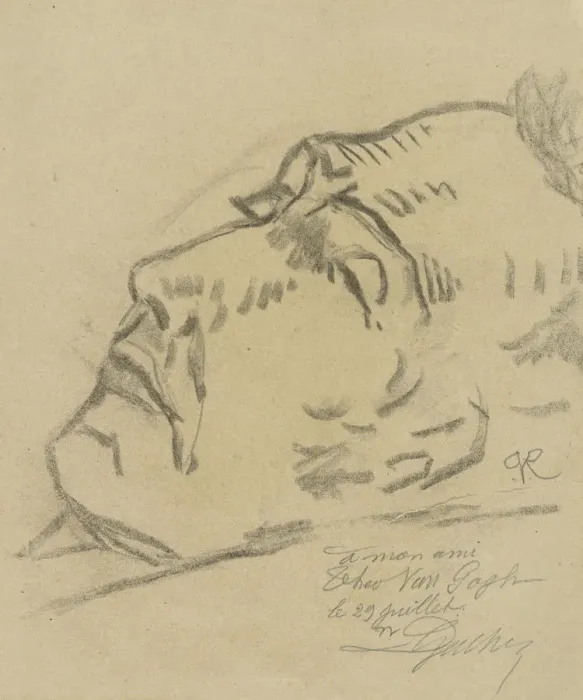 Framed Print : Vincent van Gogh on his deathbed, 1890 Framed Print : Vincent van Gogh on his deathbed, 1890
