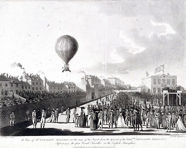 Vincenzo Lunardis balloon ascending from Artillery Ground, City Road, Finsbury, London, 1784