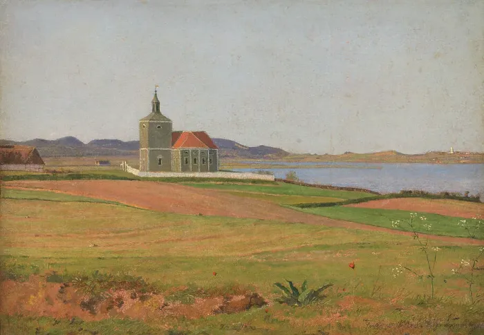 Framed Print : Vinderod Church near Frederiksværk, 1837. Creator: Johan Thomas Lundbye Framed Print : Vinderod Church near Frederiksværk, 1837. Creator: Johan Thomas Lundbye