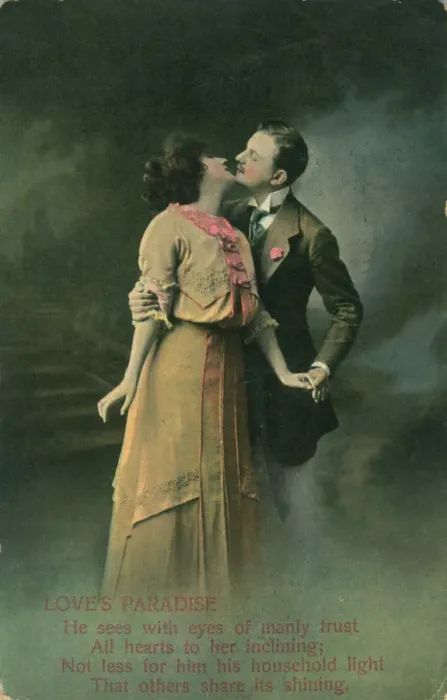 Framed Print : Vintage romantic poatcard Framed Print : Vintage romantic poatcard