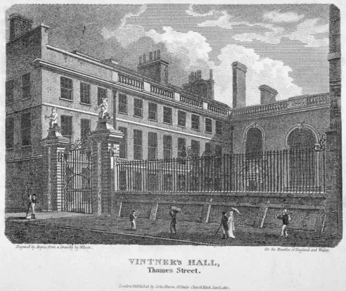 Framed Print : Vintners Hall, Upper Thames Street, City of London, 1812 Framed Print : Vintners Hall, Upper Thames Street, City of London, 1812