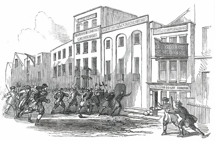 Framed Print : Violent Display of Popular Indignation against the Austrian Marshal Haynau, at Bankside, 1850. Creator: Unknown Framed Print : Violent Display of Popular Indignation against the Austrian Marshal Haynau, at Bankside, 1850. Creator: Unknown