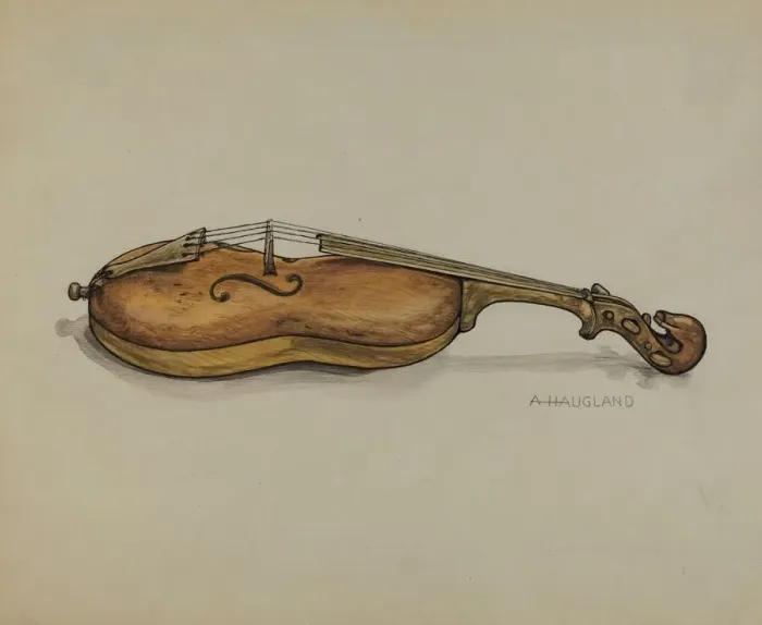 Framed Print : Violin, c. 1937. Creator: Augustine Haugland Framed Print : Violin, c. 1937. Creator: Augustine Haugland