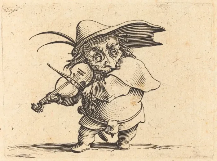 Framed Print : The Violin Player, c. 1622. Creator: Jacques Callot Framed Print : The Violin Player, c. 1622. Creator: Jacques Callot