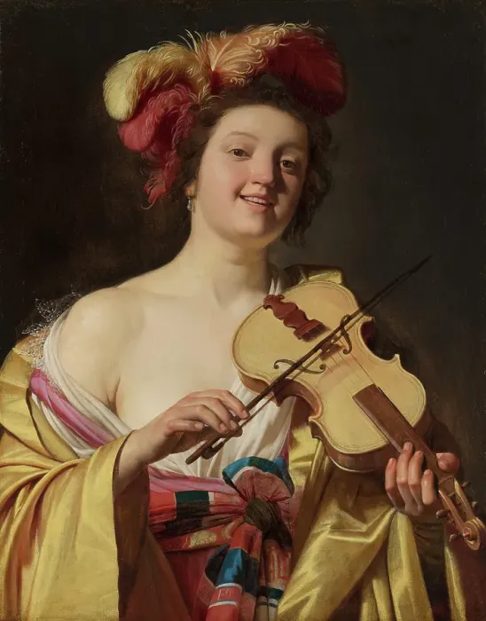 Framed Print : The Violin Player. Creator: Gerrit van Honthorst Framed Print : The Violin Player. Creator: Gerrit van Honthorst