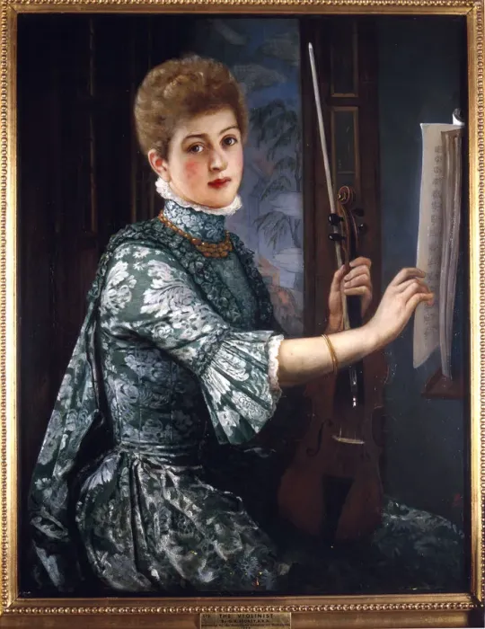 Framed Print : The Violinist, 1886. Artist: George Adolphus Storey Framed Print : The Violinist, 1886. Artist: George Adolphus Storey
