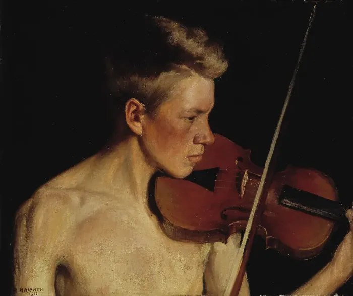 Framed Print : The Violinist, 1900. Creator: Pekka Halonen Framed Print : The Violinist, 1900. Creator: Pekka Halonen