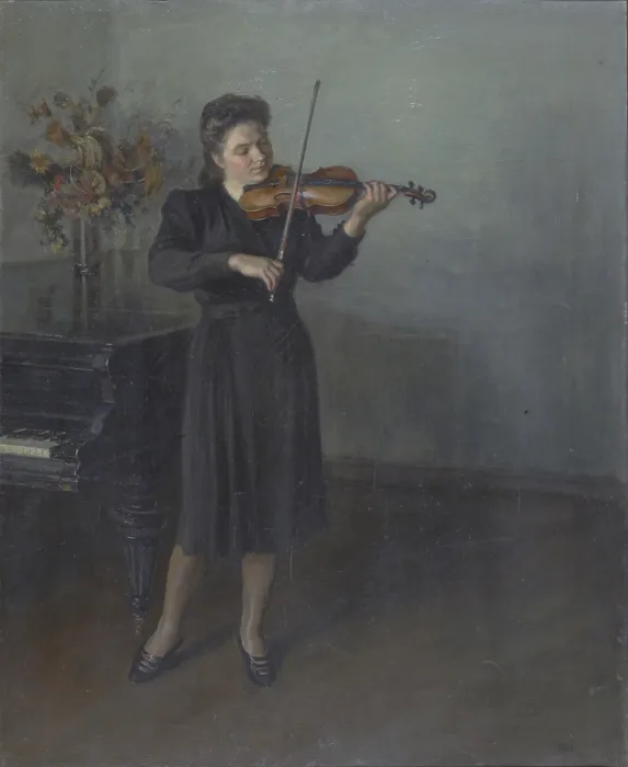 Framed Print : Violinist, 1946. Creator: Serafima Vasilyevna Ryangina Framed Print : Violinist, 1946. Creator: Serafima Vasilyevna Ryangina