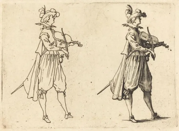 Framed Print : Violinist, c. 1617. Creator: Jacques Callot Framed Print : Violinist, c. 1617. Creator: Jacques Callot