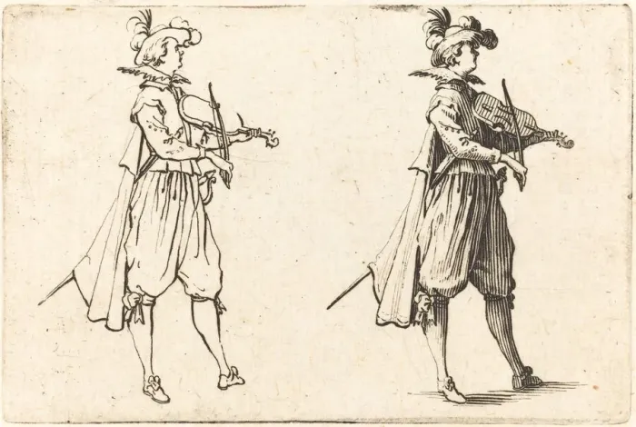 Framed Print : Violinist, c. 1622. Creator: Jacques Callot Framed Print : Violinist, c. 1622. Creator: Jacques Callot